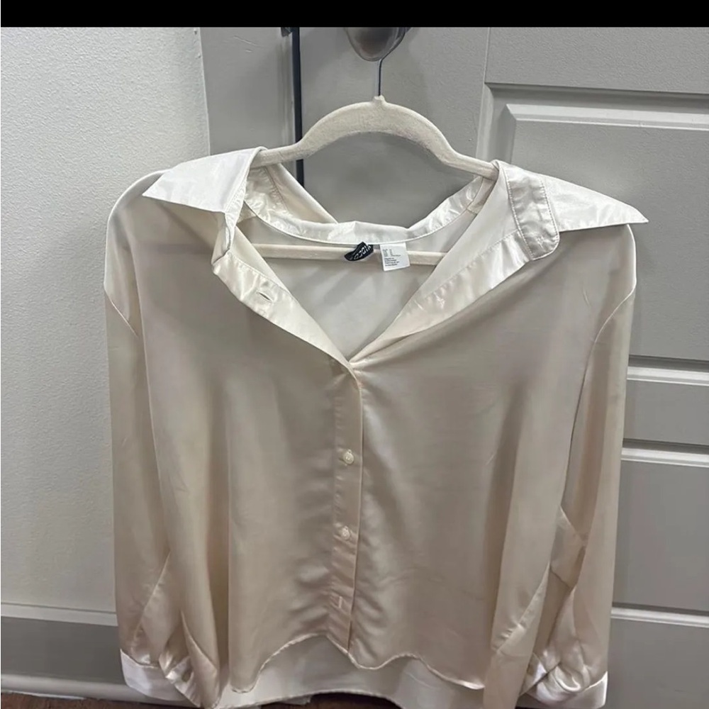 H&M Cream Satin Blouse
